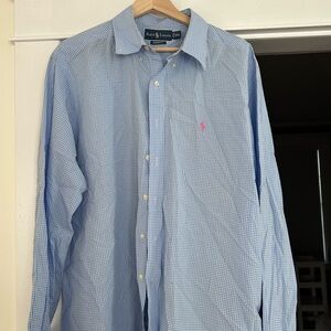 Ralph Lauren Light Blue Checkered Men's Shirt
